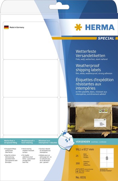 Herma Wetterfeste Versand-Etiketten Special, 99,1 X 67,7 Mm-image