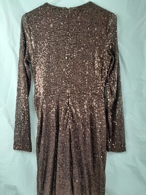 DKNY NWT Dress Brown Sequin Evening Cocktail Party Size 4 NEW short length  | eBay
