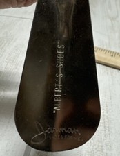 Vintage Advertising Metal Shoe Horn "Albert's Shoes" Jarman shoes for men