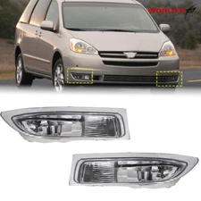 Clear Front Bumper Fog Light W/Bulbs For 2004-2005 Toyota Sienna Left and Right