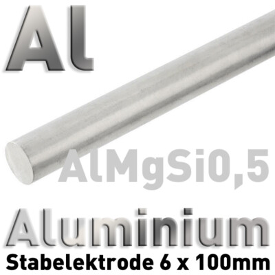 2 x Aluminium-Anoden Elektroden Ø6 x 100 mm Al 99 3.3206 Rund Stab Rundstab