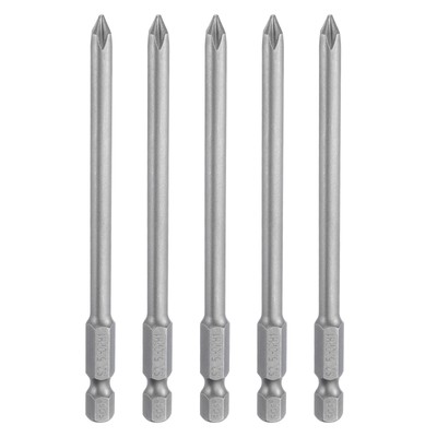 5pcs Magnetic Phillips Screwdriver Bit PH1 1/4'' Hex Shank 100mm Long 5mm Rod