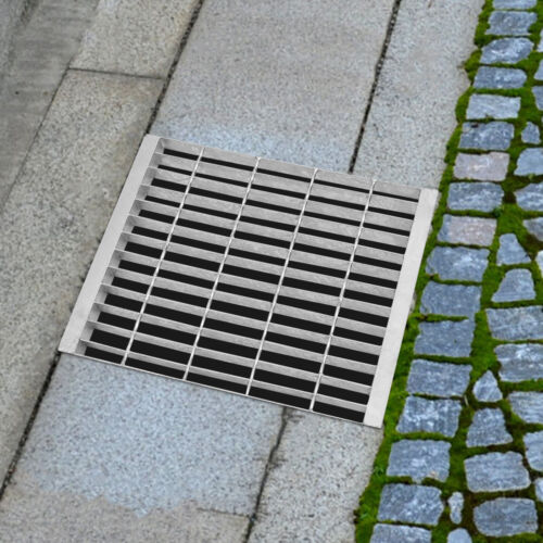 NEW Galvanized Steel Drain Grate & Frame , Drainage Grate Rectangular Silver