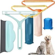 4x Pet Hair Removal Tool for Furniture, Reusable Cat Dog Hair Remover Furniture