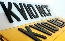 3D 4D Number Plates, Gloss Black, Pair of Road Legal Plates Fast Dispatch