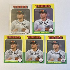 Parker Meadows RC 2024 Topps Heritage White Border + 3 Mini + 1 Base TIGERS