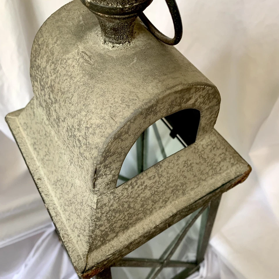 Candelabro grande linterna vintage granja envejecido rústico 23,5" de alto Foto 3 de 4