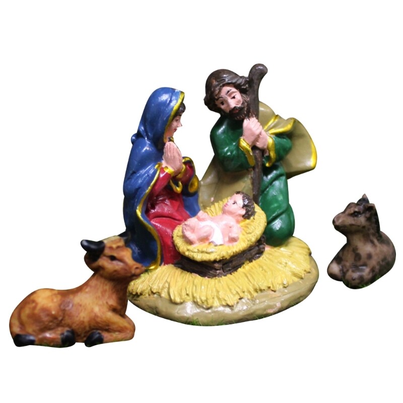 Meaningful Holy Crib Figurine Resin Catholic Religious Christmas