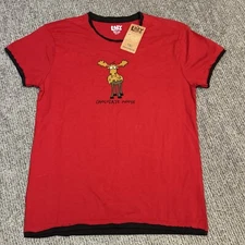 Lazy One Womens S Pajama Shirt Short Sleeve Chocolate Moose 100% Cotton NEW