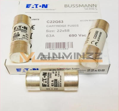 10PCS Eaton Bussmann Fuse Solar PV 22*58mm 63A 690VAC C22G63 NEW