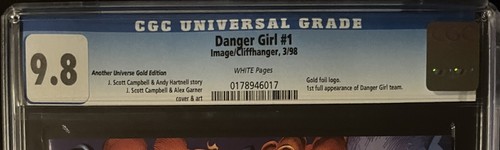 DANGER GIRL #1 ANOTHER UNIVERSE GOLD FOIL VARIANT CGC 9.8 Image MAR 1998 - Picture 2 of 2