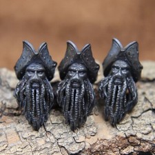 King Pirate Skull Bead Octopus Black EDC Knife Paracord Pendant DIY Rope Bracele