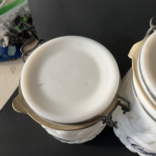 Wheaton Country Orchard Vintage Milk Glass Food Storage Containers Set Of 4 Mint - Picture 13 of 24