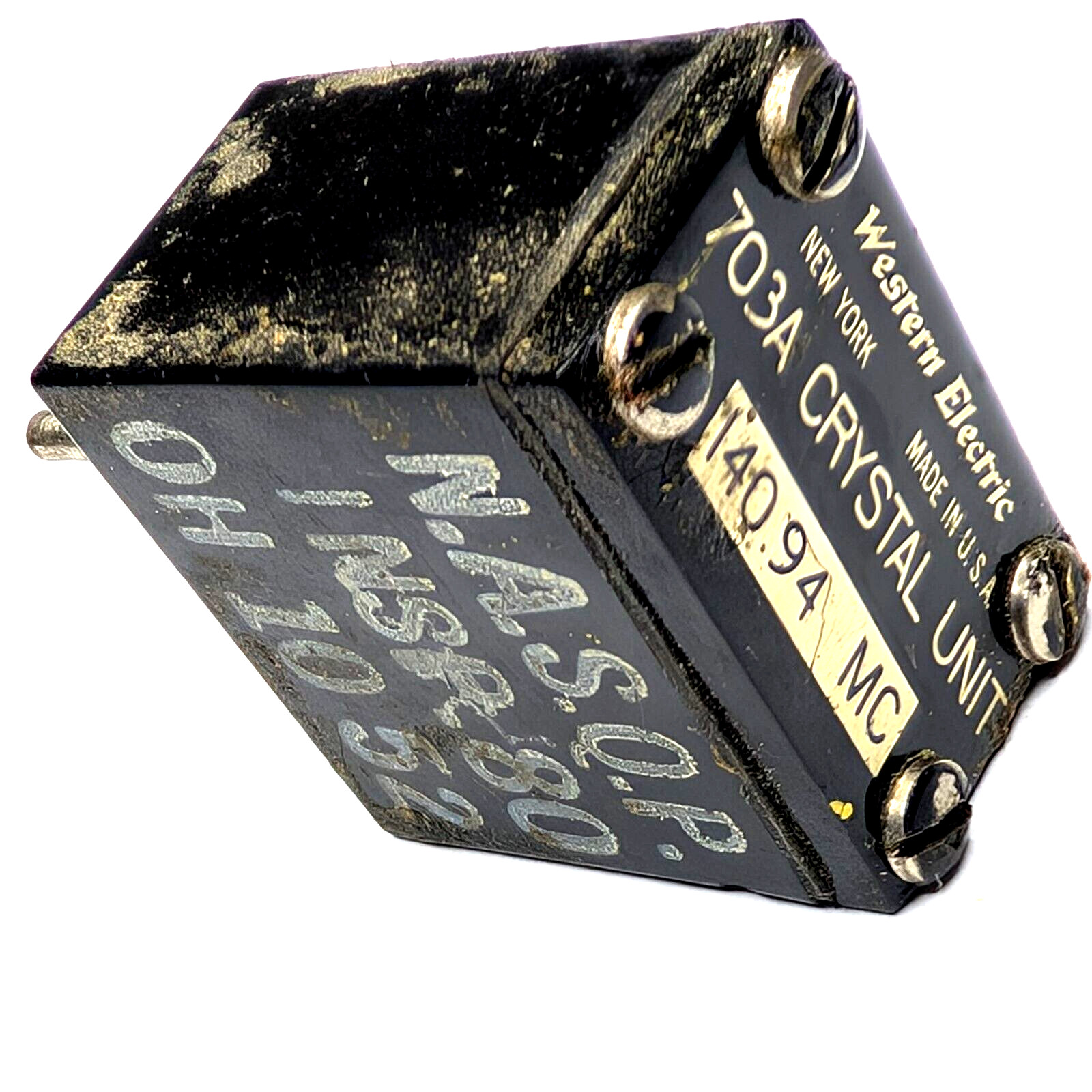 1952 NASQP US Navy Western Electric 703A Crystal Unit Radio 140.94 MC MHz Vtg F6