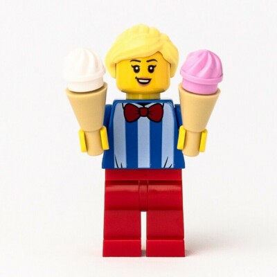 New LEGO Ice Cream Vendor Minifigure (w/ Cones)