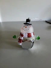 4.5" Snowman Christmas Holiday Ornament Snowman Head Bell Bottom 