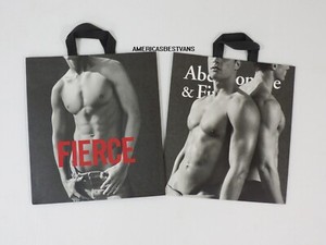 ABERCROMBIE & FITCH LOT OF 2 LARGE SIZE PAPER BAG,PRE-OWNER, COLLECTORS MODEL