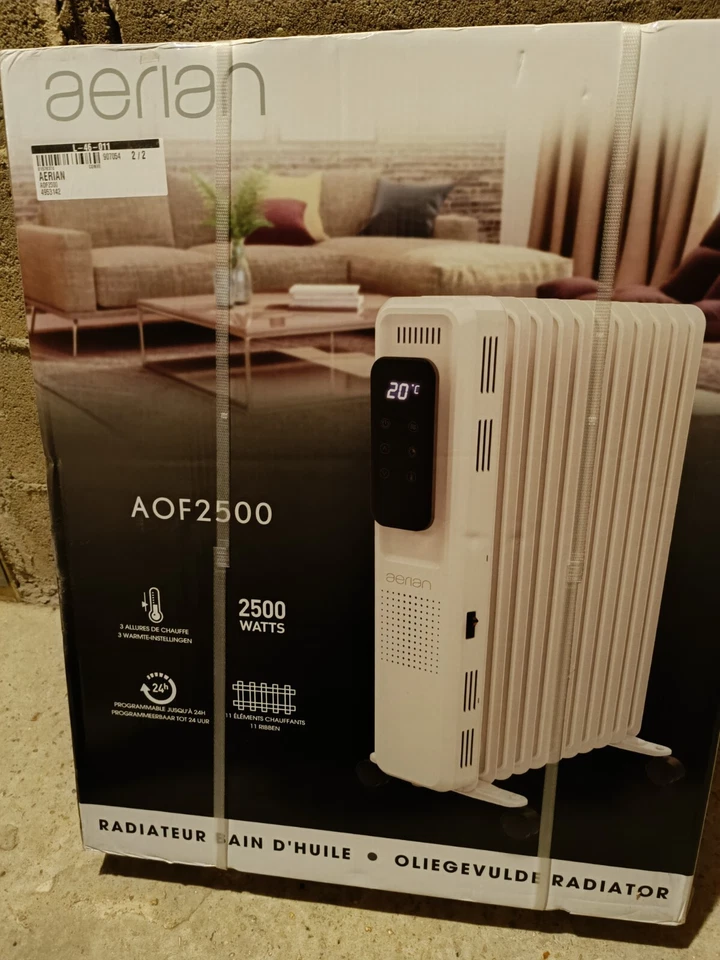 Radiateur Bain d'huile AERIAN AOF 2500 Watts - Made In France - Photo 2/2