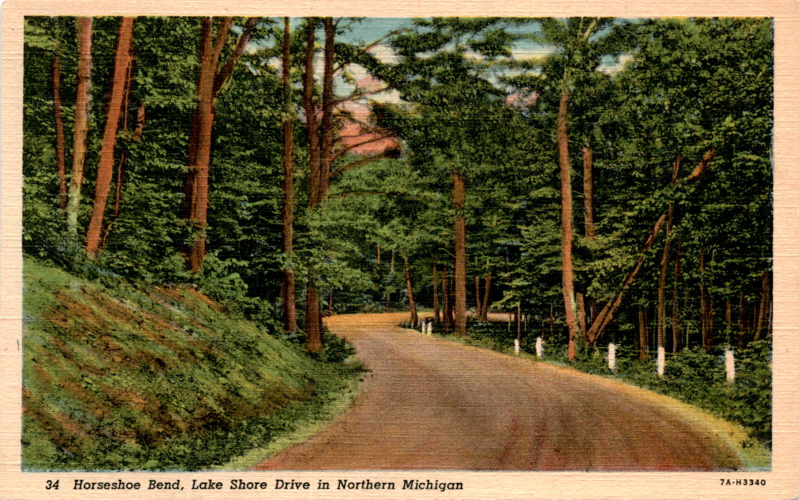 Horseshoe Bend, Lake Shore Drive, Northern Michigan, Petoskey, Little Postcard