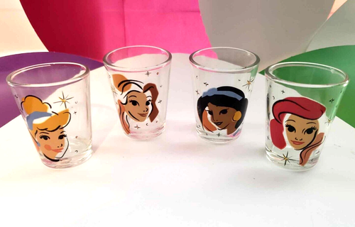 Disney Princess Faces 1.5-Ounce Mini Glass Cups, Set of 4 Whiskey Shot Glasse - Picture 4 of 4