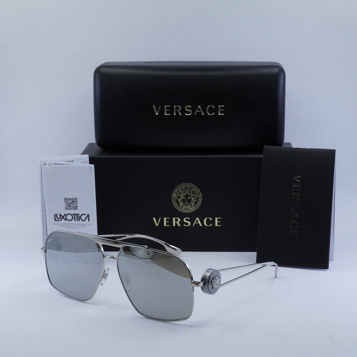 Versace over size mirrored sunglasses Versace VE2251 100287 Gold Sunglasses for Man – LookerOnline main image 3