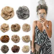 100 Real Messy Bun Scrunchie Hair Extension Chignon For Human Blonde Hairpiece