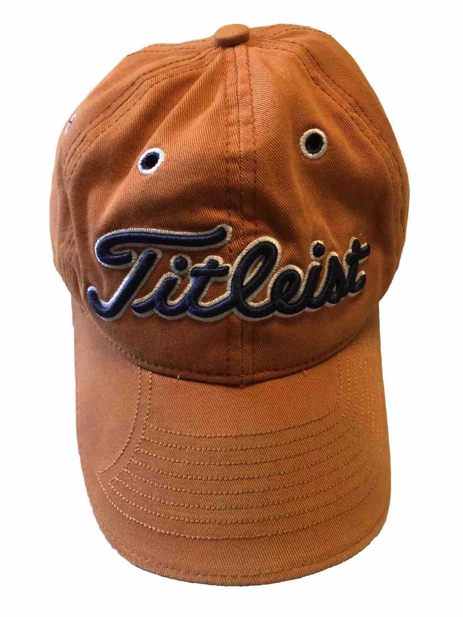 Titleist Logo Golf Hat Red Black One Size Adjustable Embroidered