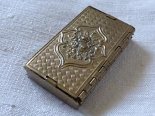 Antique W Avery Gilded Accordion Brass Needle Case 4 Section Beatrice Patent