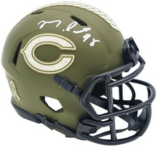 MONTEZ SWEAT AUTOGRAPHED BEARS GREEN SALUTE TO SERVICE MINI HELMET JSA 232848