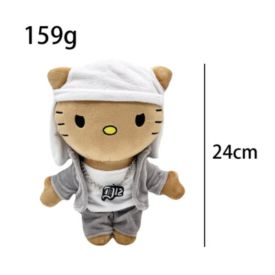 Hello Selena Eminem Plüschpuppe weißer Hut Junge Figur Stofftiere süße Katze Jungen G