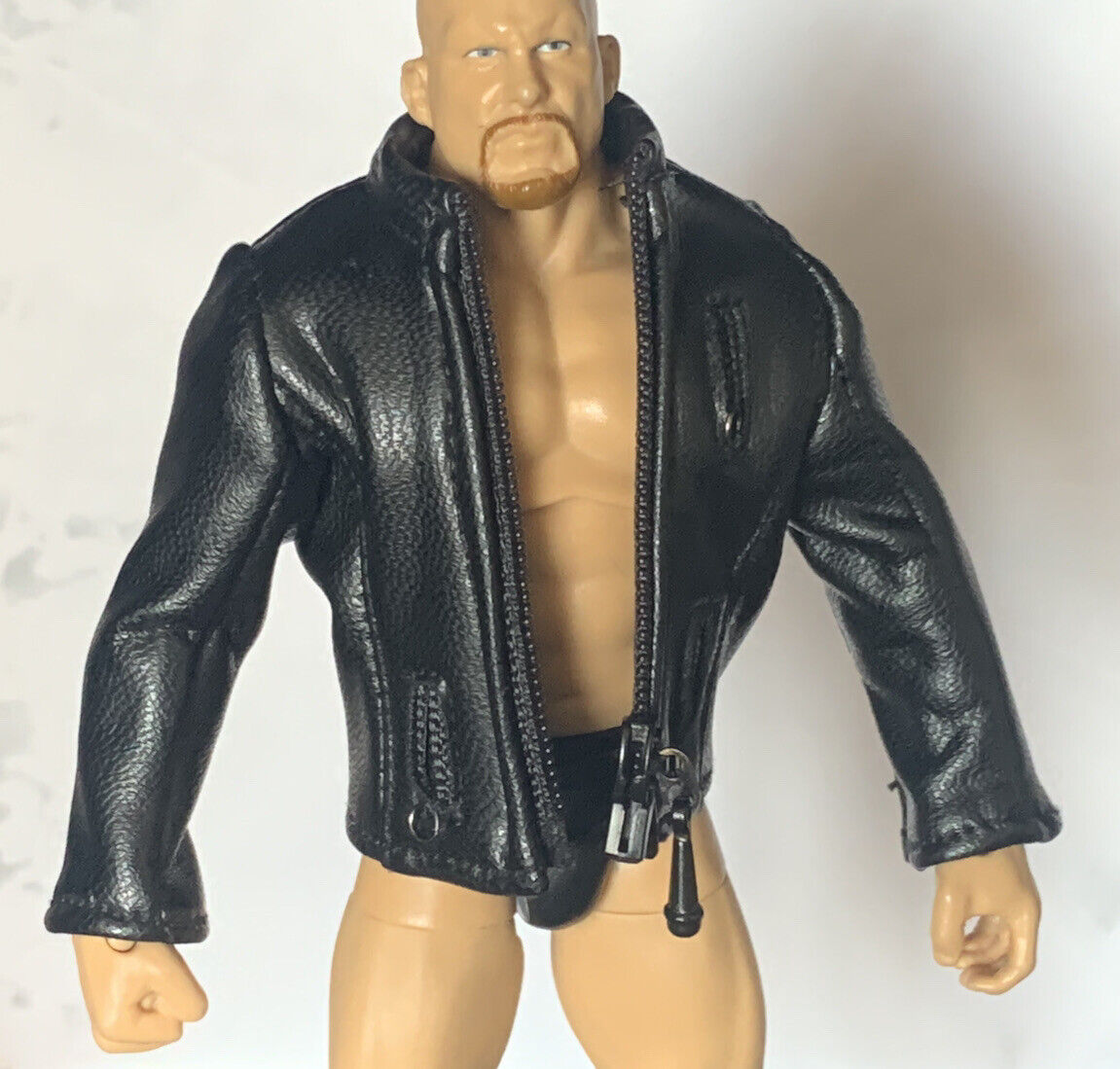 WWE Black Custom Leather Jacket Coat Accessory Mattel Figure WWE Black Custom Leather Jacket Coat Accessory Mattel Figure
