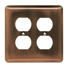 Stamped Ant Copper Double Duplex Outlet Switch Cover