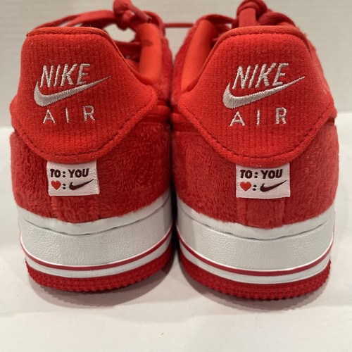 Nike Air Force 1 Low 'Valentine's Day Fleece' Shoes Youth 6.5Y Red FZ3552-612 - Picture 5 of 7