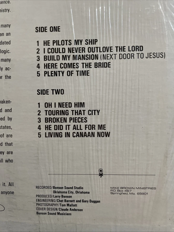 MIKE & DONNA BROWN Gospel LP Oh I Need Him Benson LPS 441 - Image 4 of 4