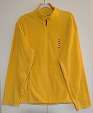 Vintage Fila Fleece 1/4 Jacket Sz L Yellow Pullover Y2K Sweatshirt Jumper VTG