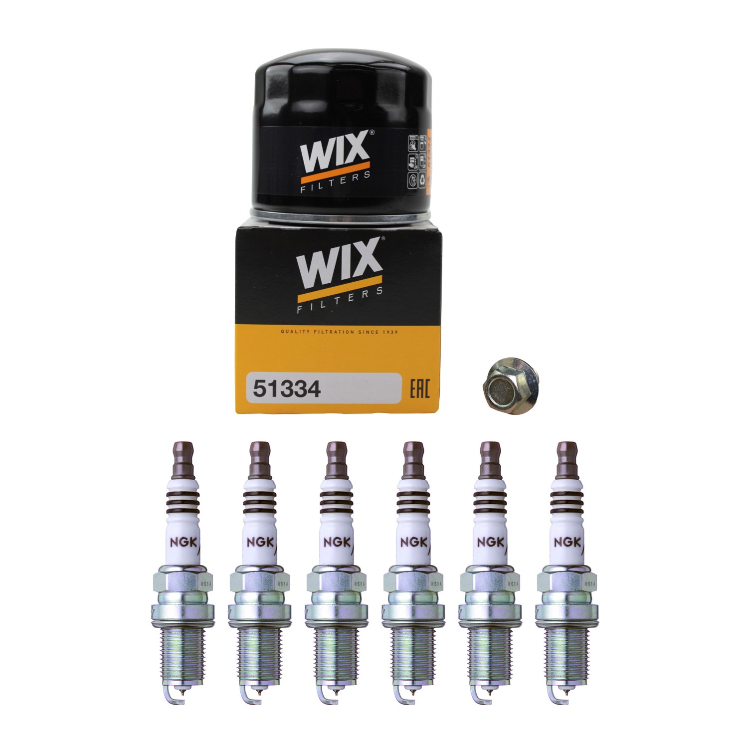 Wix Engine Oil Filter  NGK 6 Iridium IX Spark Plugs kit for RL 3.5L V6 SOHC FWD