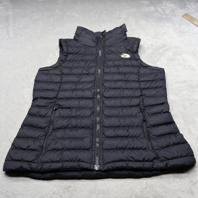 North Face Down Vest Womens XS Black Stretch Quilted Puffer Light Insulated Warm