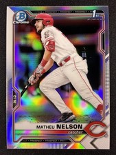 2021 Bowman Draft #BDC-103 Matheu Nelson Chrome Refractor 1st Bowman Rookie