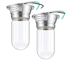 Tujoe 2 Pcs Restaurant Canopy Hood Light Fixture with Tempered Glass
