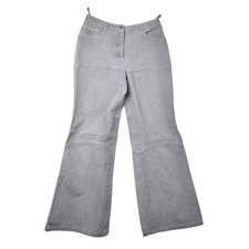 Chanel 01P Womens Paneled Jeans Wide Leg Rhinestone Coco Mark Vintage Y2K 44 31W