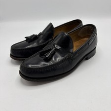 Vtg Frye Tassel Loafers Mens 8 M Black Leather Slip On Dress Shoes USA Made