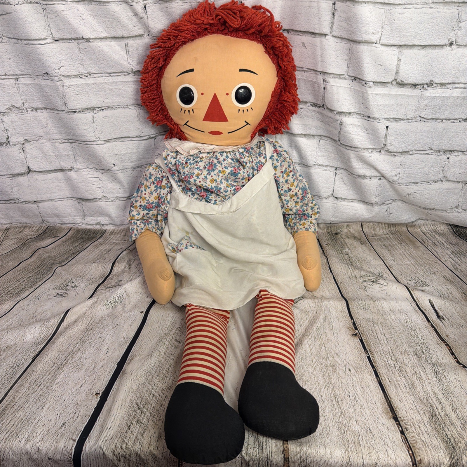 Raggedy Ann doll  38½ inch by Knickerbocker Toy Co With Dress and Apron