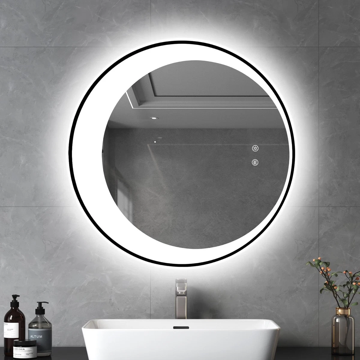 LED Badspiegel mit Touch Beschlagfrei Beleuchtung Wandspiegel Badezimmerspiegel