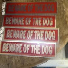 Lot Of 4 New Self Adhesive Beware Of The Dog Signs