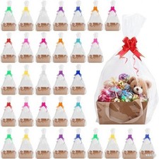 32 Pcs Brown Basket for Gifts Empty DIY Bulk Party Gift Basket Kit with Handl...