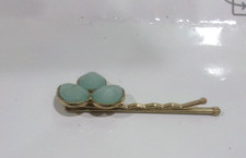 VINTAGE HAIR CLIP BOBBY PIN LIGHT BLUE STONES