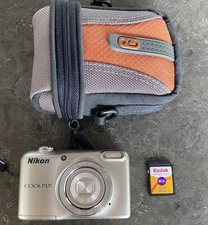 Nikon Coolpix L29 16.1 MP Digital Compact Camera BUNDLE + Case + SD Card Works