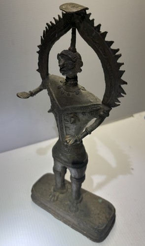Antique Early 20th Century Solid Cast Brass Bastar Dhokra Ceremonial Diety
