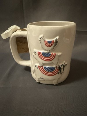 Rae Dunn  Barn In The USA   Patriotic Coffee Mug 4th of July Memorial Day Farm