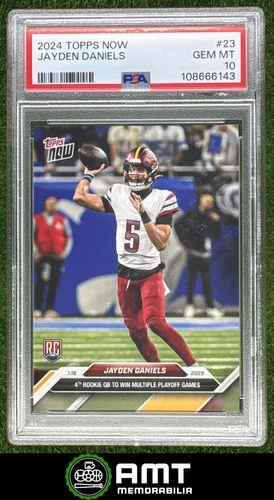 Jayden Daniels RC PSA 10 2024 Topps NOW Washington Commanders #23 6143